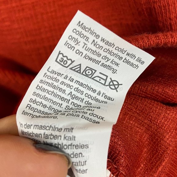 J. Crew Textured V-Neck Three Quarter Sleeve Top Size Small Burnt Orange/Rust - Picture 8 of 9